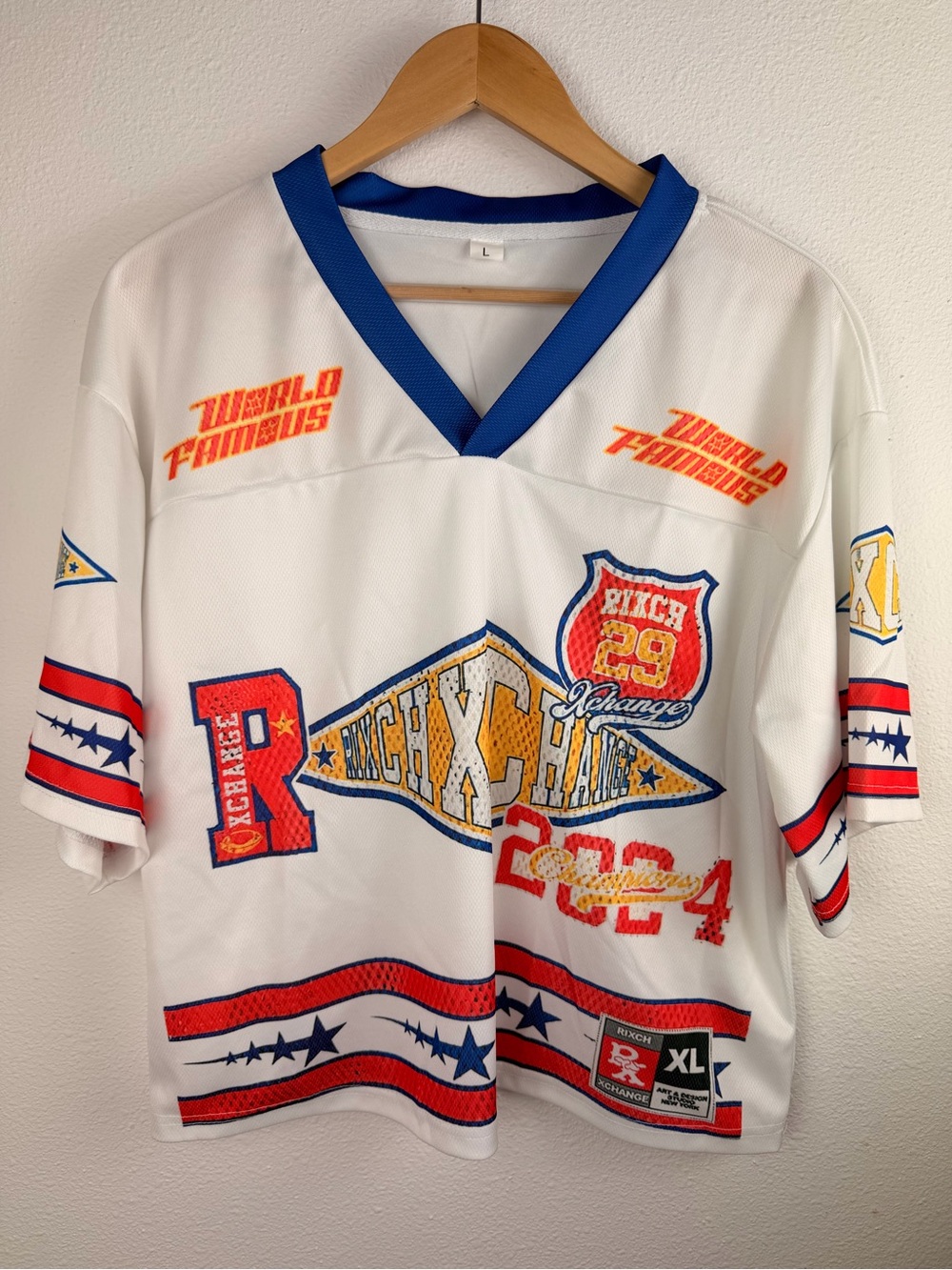 World Famous Rich White Jersey Size Womens Large